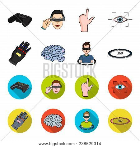 Technology, Innovation, Man, Complemented .virtual Reality Set Collection Icons In Cartoon, Flat Sty