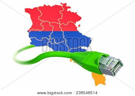 Internet Connection In Armenia Concept. 3d Rendering Isolated On White Background