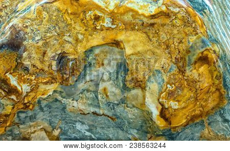 Mineral Stone With Various Stone Artifacts From The Crystallization Of Volcanic Rock Create Unique I