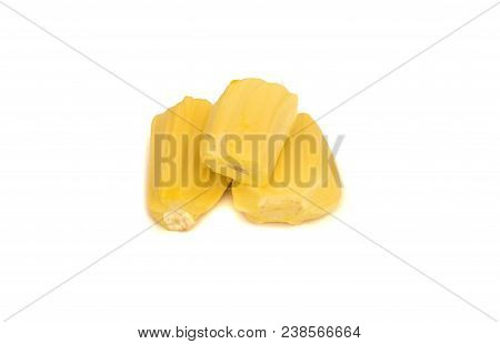 Heap Three Of Yellow Jackfruit Flesh Isolated On White Background