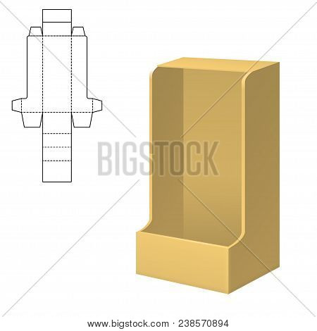 Vector Illustration Of Diecut Craft Box For Design, Website, Background, Banner. Retail Folding Pack