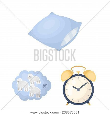 Rest And Sleep Cartoon Icons In Set Collection For Design. Accessories And Comfort Vector Symbol Sto