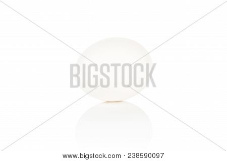 White Chicken Egg Isolated On White Background One Fresh