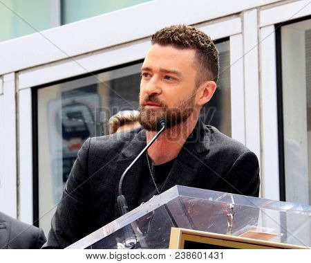 LOS ANGELES - APR 30:  Justin Timberlake at the *NSYNC Star Ceremony  on the Hollywood Walk of Fame on April 30, 2018 in Los Angeles, CA