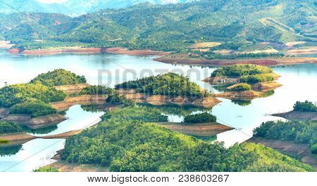 Ta Dung Lake In The Morning When The Sun Rises At The Top Of  Mountain Shines Fog Into Lake Full Of 