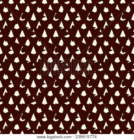 Seamless Surface Pattern With Repeated Mini Triangles. Distressed Geometric Figures. Grunge Abstract