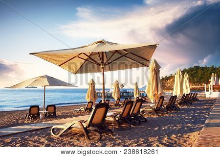 Beautiful Embankment For Walking And Sport In Amara Dolce Vita Luxury Hotel. Alanya Turkey.