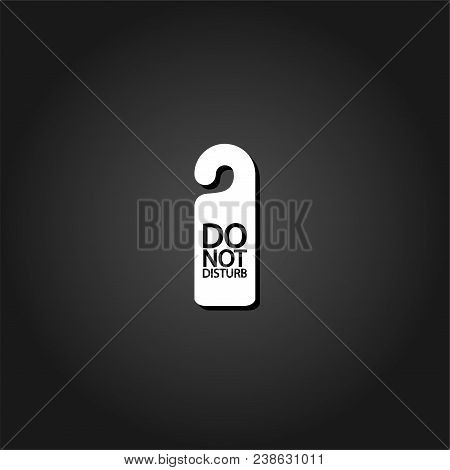 Do Not Distrub Icon Flat. Simple White Pictogram On Black Background With Shadow. Vector Illustratio