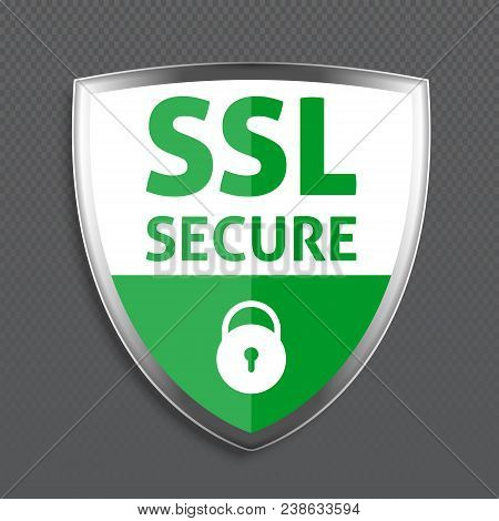 Ssl Secure Connection Banner On White Transparent. Vector Illustration.