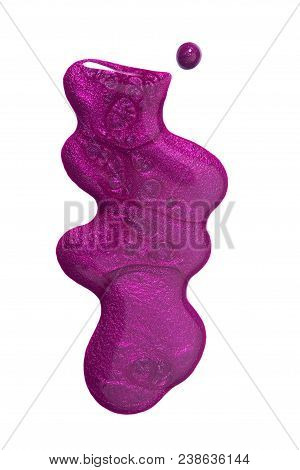 Purple Metallic Nail Enamel Isolated On White Background
