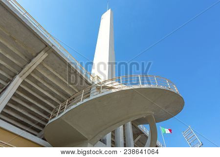 Florence, Italy - August 25, 2012:  The Maratona Tower And The Helical Ramp Of The Artemio Franchi F