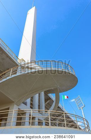 Florence, Italy - August 25, 2012:  The Maratona Tower And The Helical Ramp Of The Artemio Franchi F