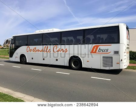Brecht, Antwerpen,belgium - May 1, 2018: Oostmalle Cars I-bus Parked By The Side Of The Road. Nobody
