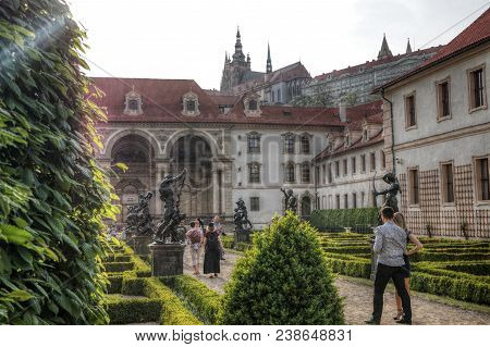 1.5.2018 Valdstejn Palace In Prague, The Capital Of The Czech Republic. Historical Building Of The S