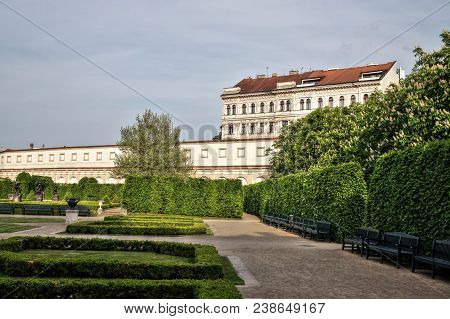 1.5.2018 Valdstejn Palace In Prague, The Capital Of The Czech Republic. Historical Building Of The S