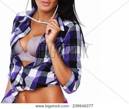 Portrait Of Sexy Brunet Posing In Studio
