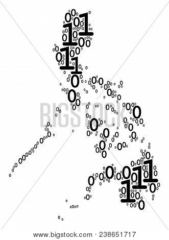 Philippines Map Mosaic Icon Of Zero And Null Digits In Various Sizes. Vector Digital Symbols Are Com