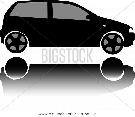 Silueta černé auto vektoru