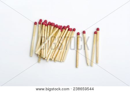 Many Red Head Matches On White Background