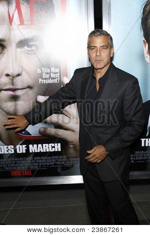 LOS ANGELES - SEPT 27:  George Clooney arriving at  the "The Ides Of March" LA Premiere at the Academy of Motion Picture Arts and Sciences on September 27, 2011 in Beverly Hills, CA