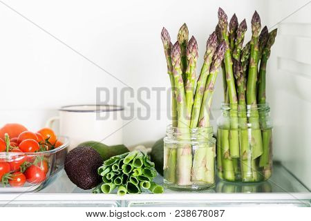 Flavoursome, Sweet And Tender British Asparagus In The Fridge
