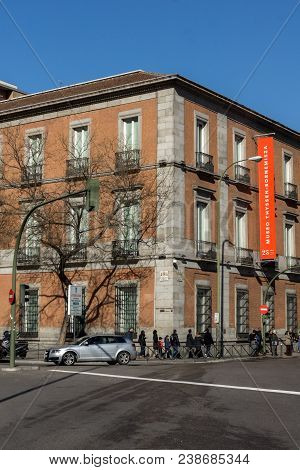Madrid, Spain - January 22, 2018: Thyssen Bornemisza Museum In City Of Madrid, Spain