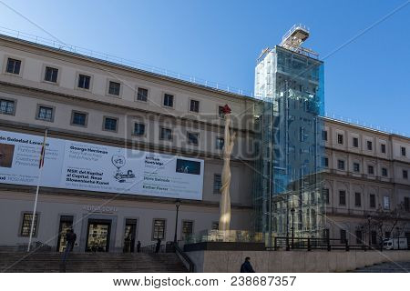 Madrid, Spain - January 22, 2018: Reina Sofia National Art Center Museum (museo Nacional Centro De A