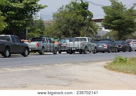 Traffic Jam  On Highway Road Near Juction.