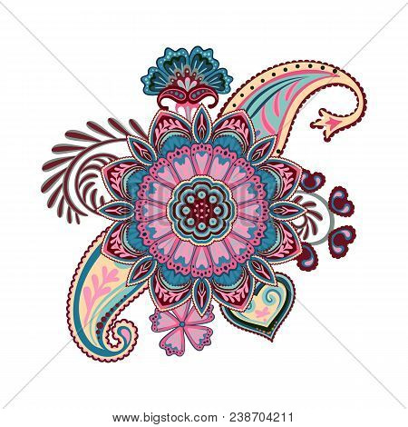 Indian Ethnic Illustration. Hand Painted Ornament. Vector Eps8