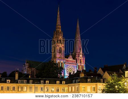 Lumiere Light Show At Chartres Cathedral