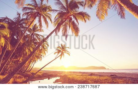 Beautiful tropical Pacific Ocean coast in Costa Rica