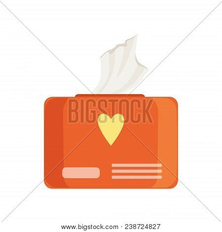 Orange Pack Of Wet Baby Wipes Vector Illustration Isolated On A White Background.
