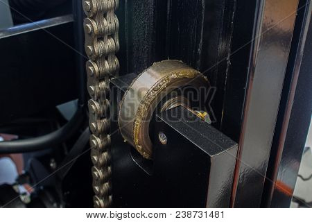 The Bearing Sliding Roller In Forklifts Inside Warehouse