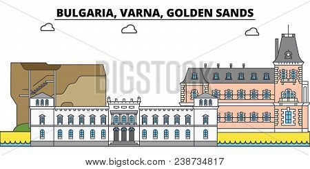 Bulgaria, Varna, Golden Sands. City Skyline, Architecture, Buildings, Streets, Silhouette, Landscape