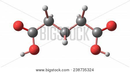 Glutaric Acid Molecular Structure Isolated On White
