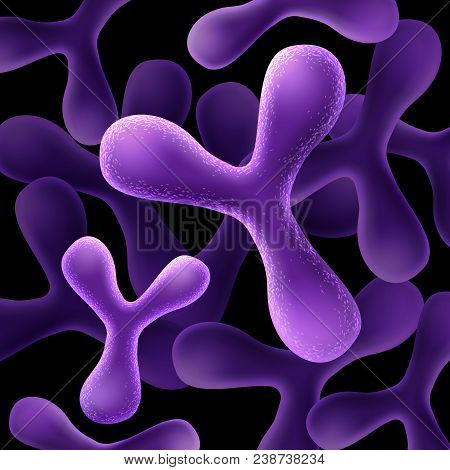 Vector Lactobacillus Bifidus Bacteria Close Up On Dark Background