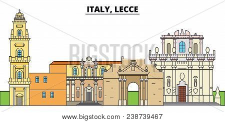 Italy, Lecce. City Skyline, Architecture, Buildings, Streets, Silhouette, Landscape, Panorama, Landm