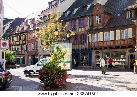 Colmar, France - September 10, 2010: Colmar Cityscape In A Sunny Day. Colmar Is The Capital Of The H