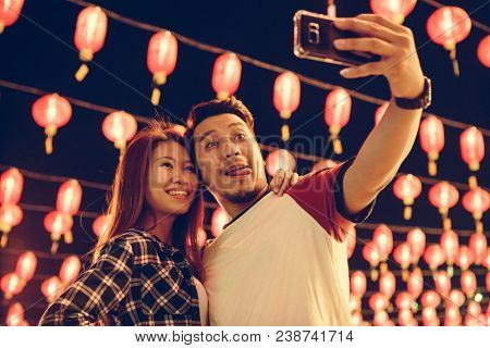 Asian couple at Chinese fastival