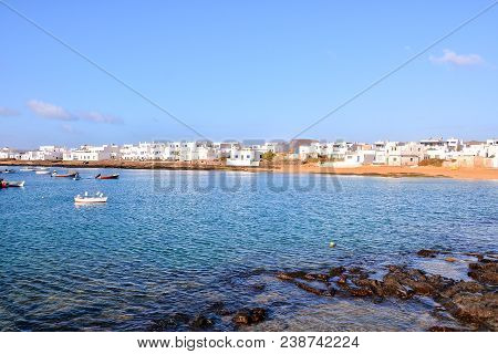 Spanish View Landscape In La Graciosa Lanzarote Tropical Volcanic Canary Islands Spain