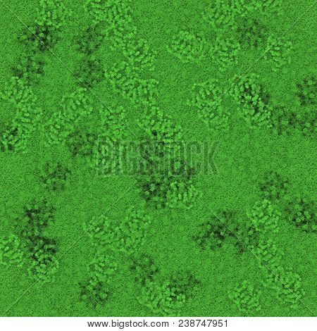 Texture Of Grass. 3d Rendering Of The Lawn. Green Grass Or Lawn. Top View.