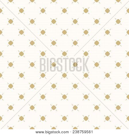Golden Dots Vector Seamless Pattern. Polka Dot Texture. Abstract Geometric Background With Small Cir