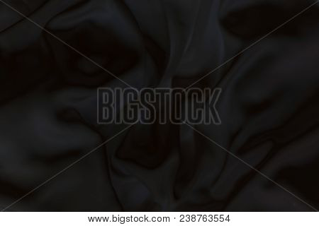 Black Background, Close Up Background Of Black Fabric Or Abstract Black Fabric Texture Use For Web D