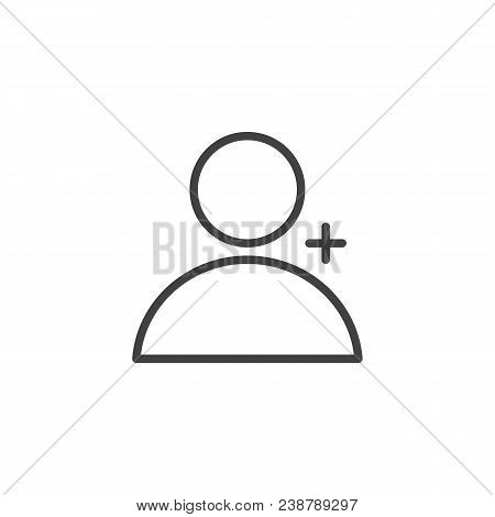 Add Friend User Outline Icon. Linear Style Sign For Mobile Concept And Web Design. Add Contact Simpl
