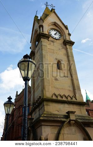 A View Of A Clock Tower Memorial In Penrith