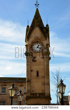A View Of A Clock Tower Memorial In Penrith