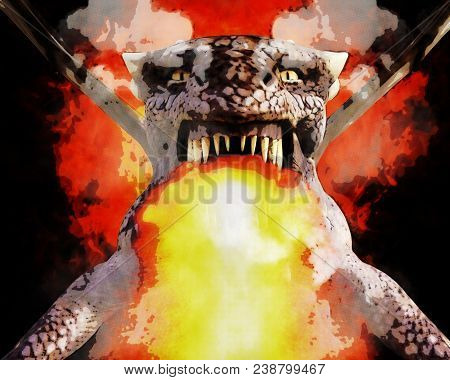 3D Illustration; 3D Rendering Of A Dragon