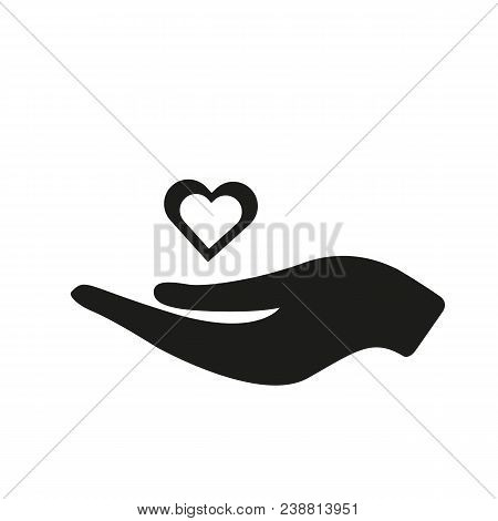 Web Icon. Hearts In Hand. On White Background. Eps 10
