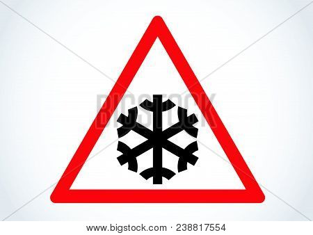 Vector Design Of Traffic Sign Risk Of Snow Or Ice