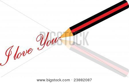 Vector de escritura pluma I love you